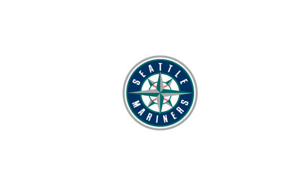 圓形地圖指針標(biāo)志圖案：SEATTLE MARINERS英文標(biāo)志設(shè)計