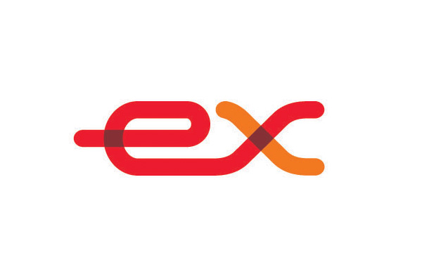 企業(yè)logo設(shè)計(jì)：EX字母為元素，字母相交重疊處顏色加深