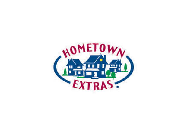 3幢別墅與公司名稱HOMETOWN相組合的公司LOGO設(shè)計