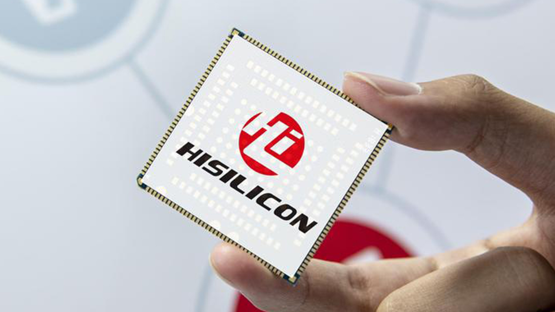 Hisilicon海思logo設計手拿芯片/