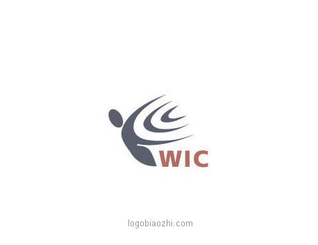 WIC與飛起的抽象人物標(biāo)志
