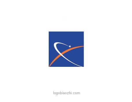 藍色正方形中以兩條弧線為創(chuàng)意