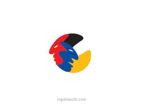 向左向右兩個抽象的人物圖像