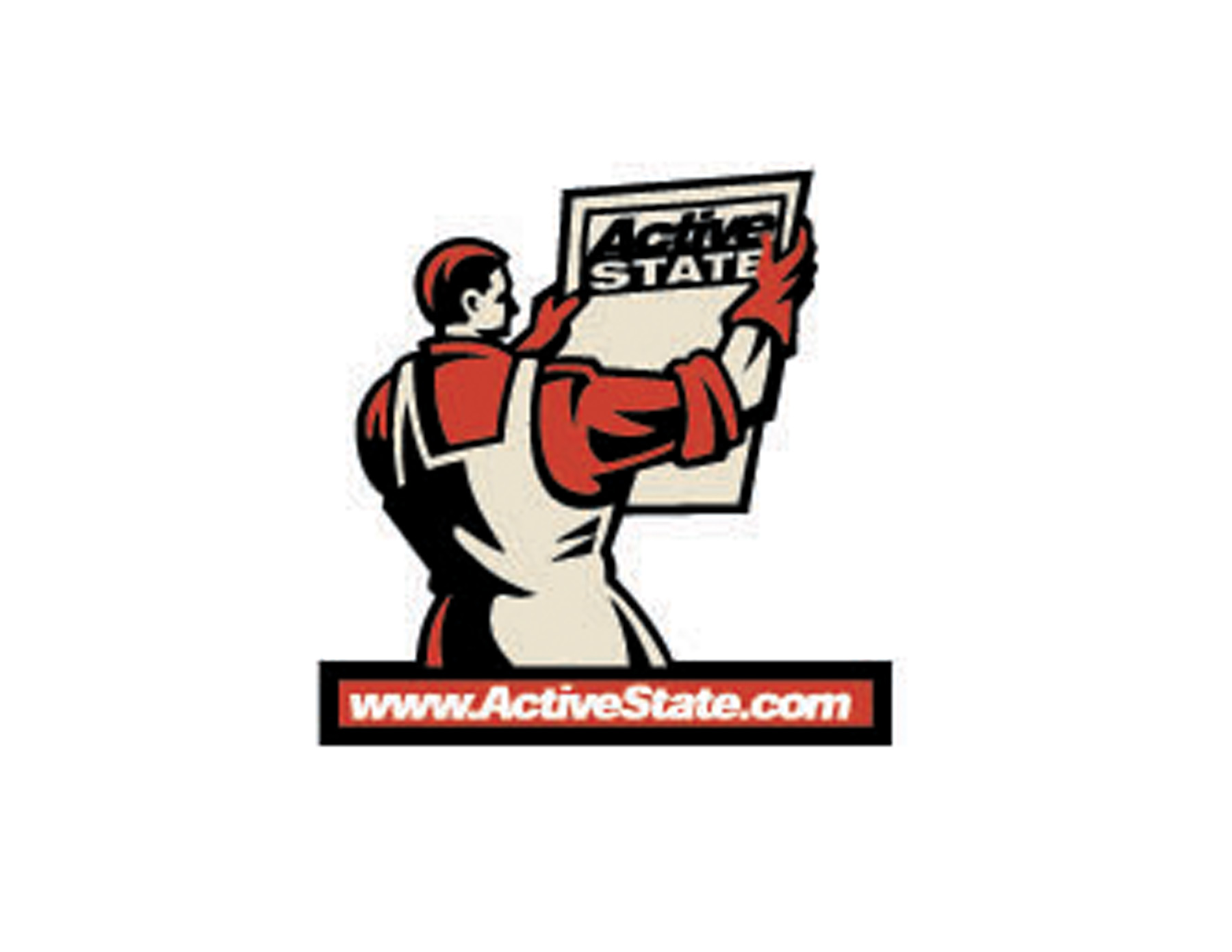 ACTIVE以工人手拿著海報(bào)的姿態(tài)表現(xiàn)