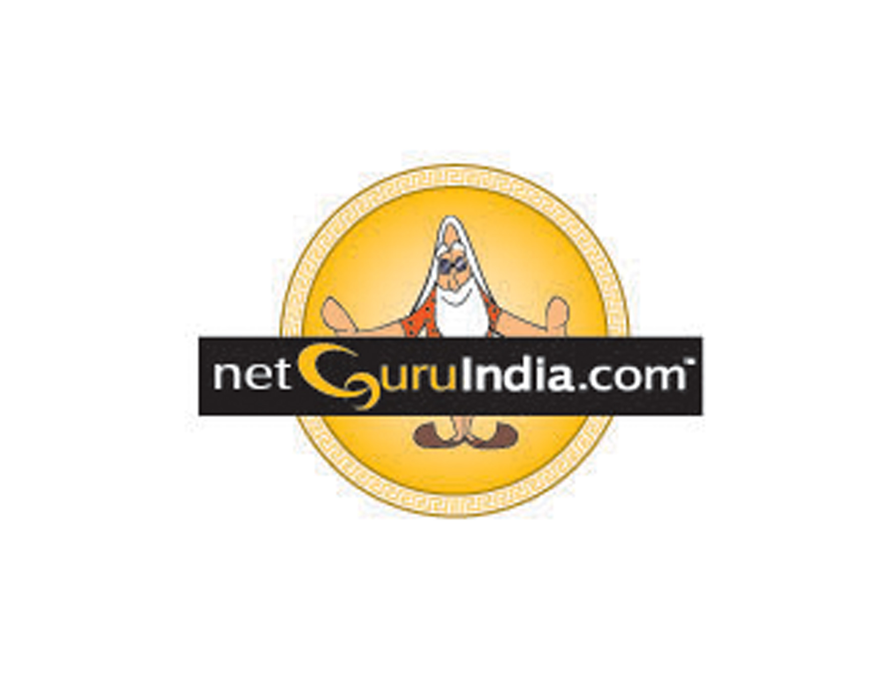 netGuruIndia.com用一個(gè)圓形的圖案中間帶有玩魔法的老人當(dāng)作LOGO。