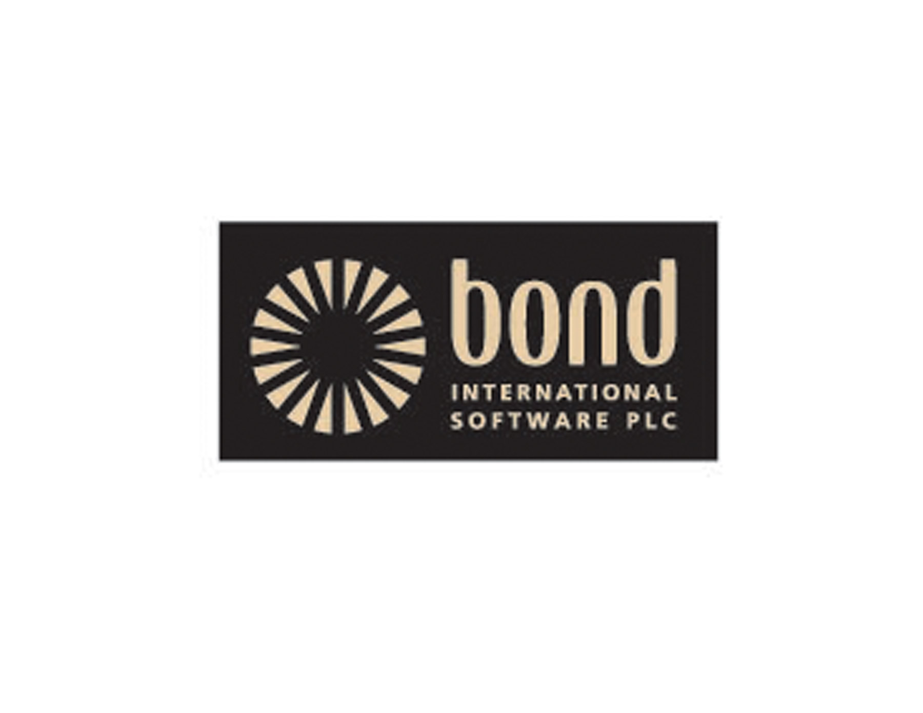 BOND品牌設(shè)計(jì)公司標(biāo)志以黑底金色體現(xiàn)高端，圓形向外發(fā)散的圖形元素代表擴(kuò)展。