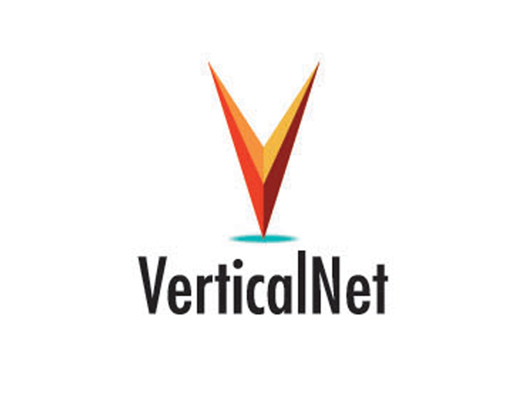 VerticalNet互聯(lián)網(wǎng)科技公司LOGO設(shè)計(jì)以V字母為創(chuàng)意，通過立體雕刻的風(fēng)格增強(qiáng)視覺感。