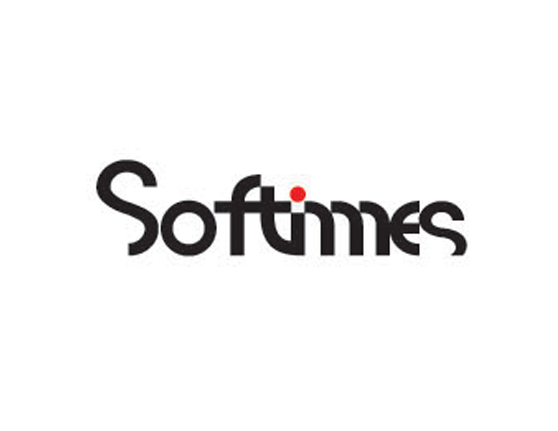 Softimes軟件開發(fā)公司商標(biāo)設(shè)計(jì)以黑色主體與i字母的圓點(diǎn)為創(chuàng)意