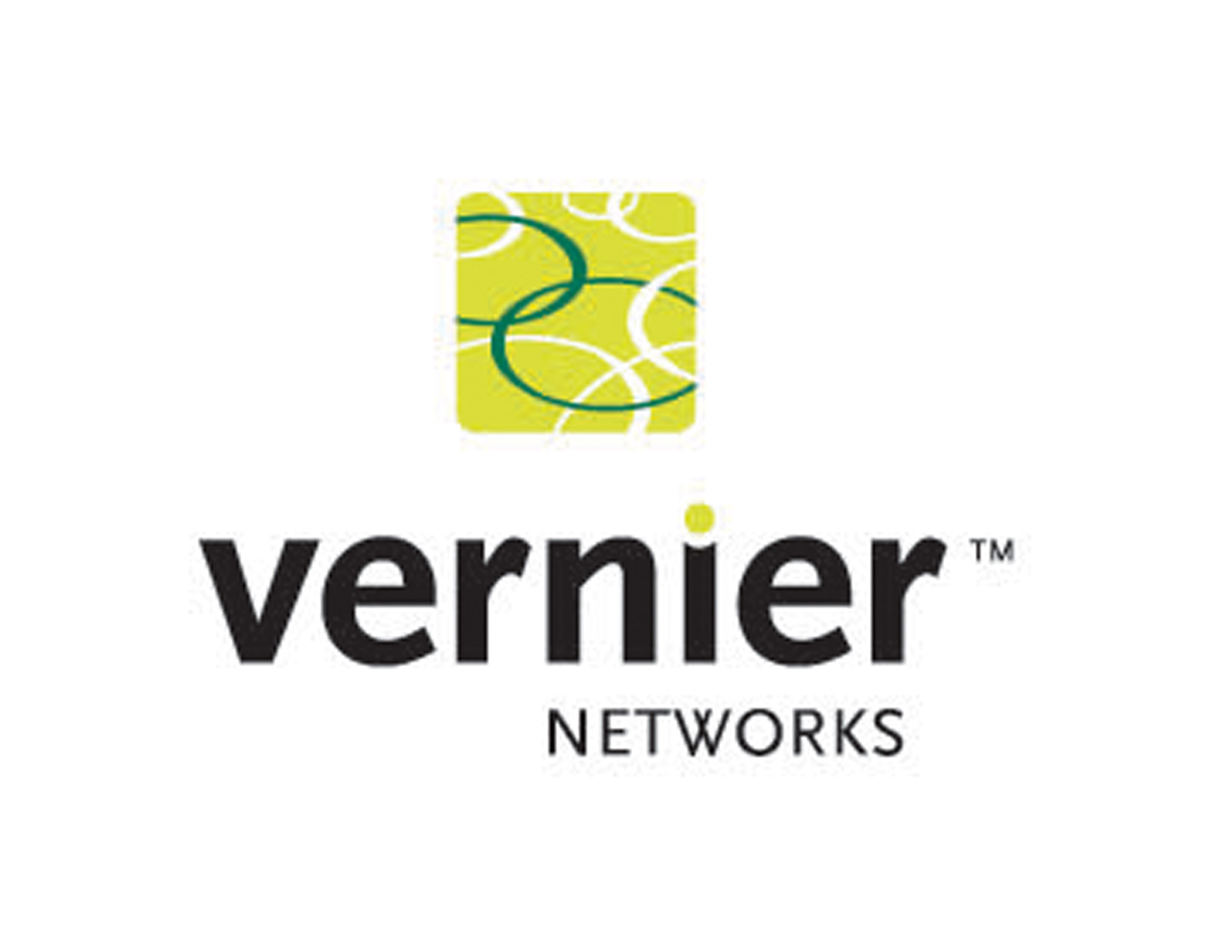 糖果食品LOGO設計以清新健康的綠色配合圓形元素與品牌名稱vernier創(chuàng)意而成