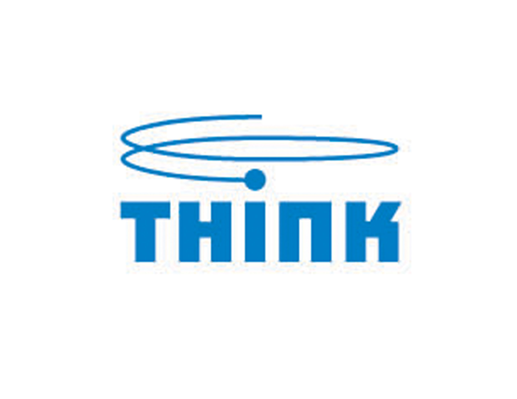 THINK標志在i字母上方的圓點進行延展，無限循環(huán)的線型代表發(fā)展