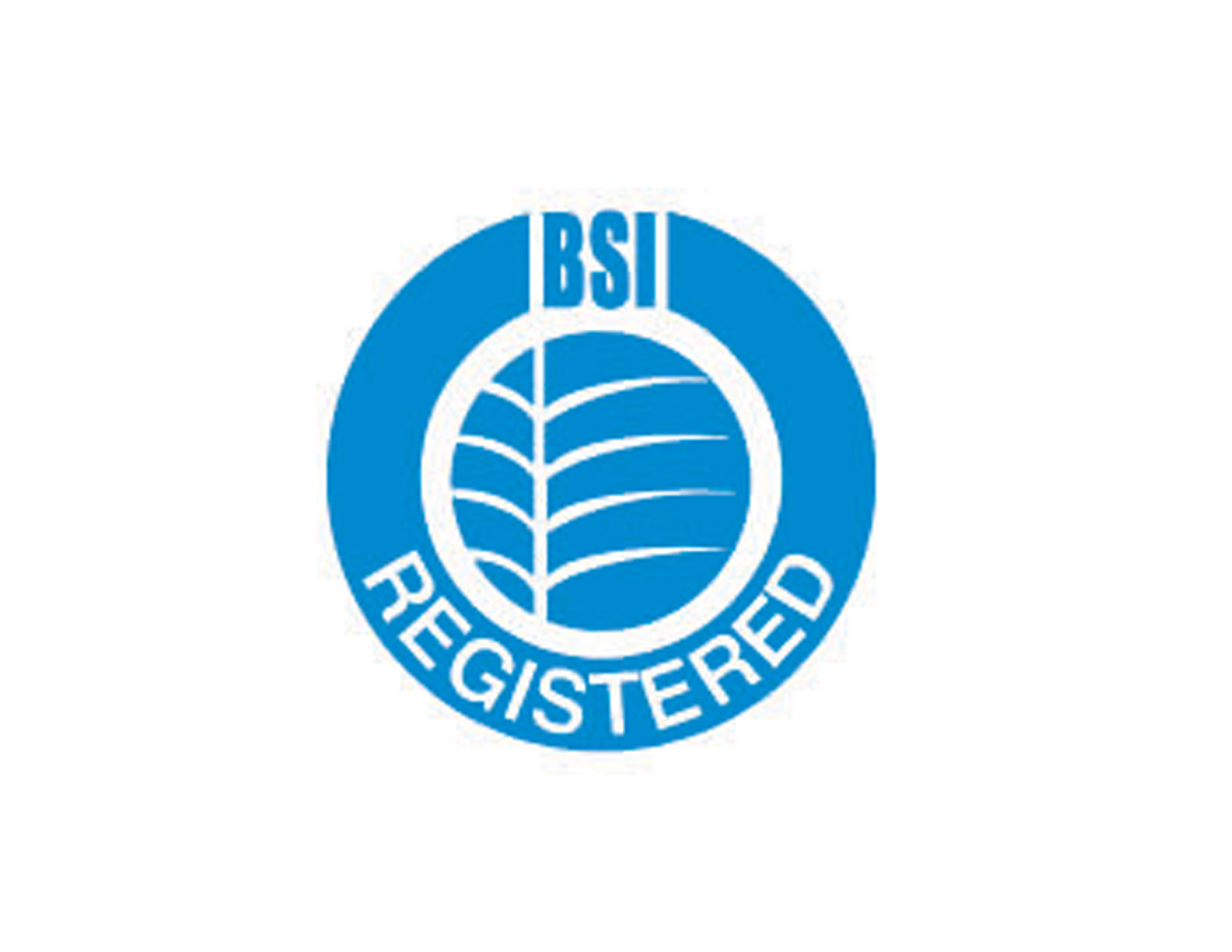 REGISTERED化工企業(yè)商標設(shè)計采用藍色圓形結(jié)構(gòu)，頂部是BSI簡稱，中間是農(nóng)作物的抽象圖形