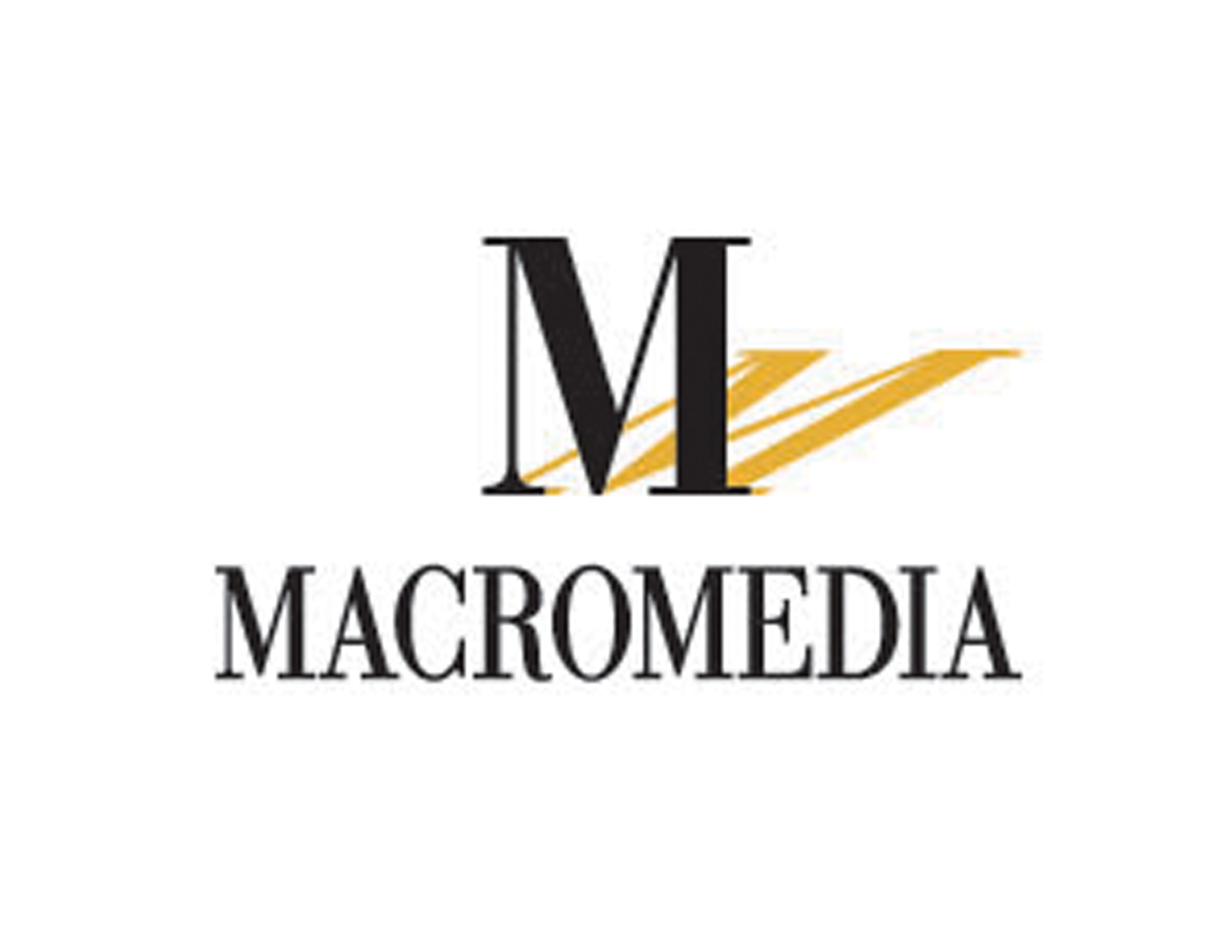 MACROMEDIA創(chuàng)意在M字母上做了倒影處理，非常簡潔大氣