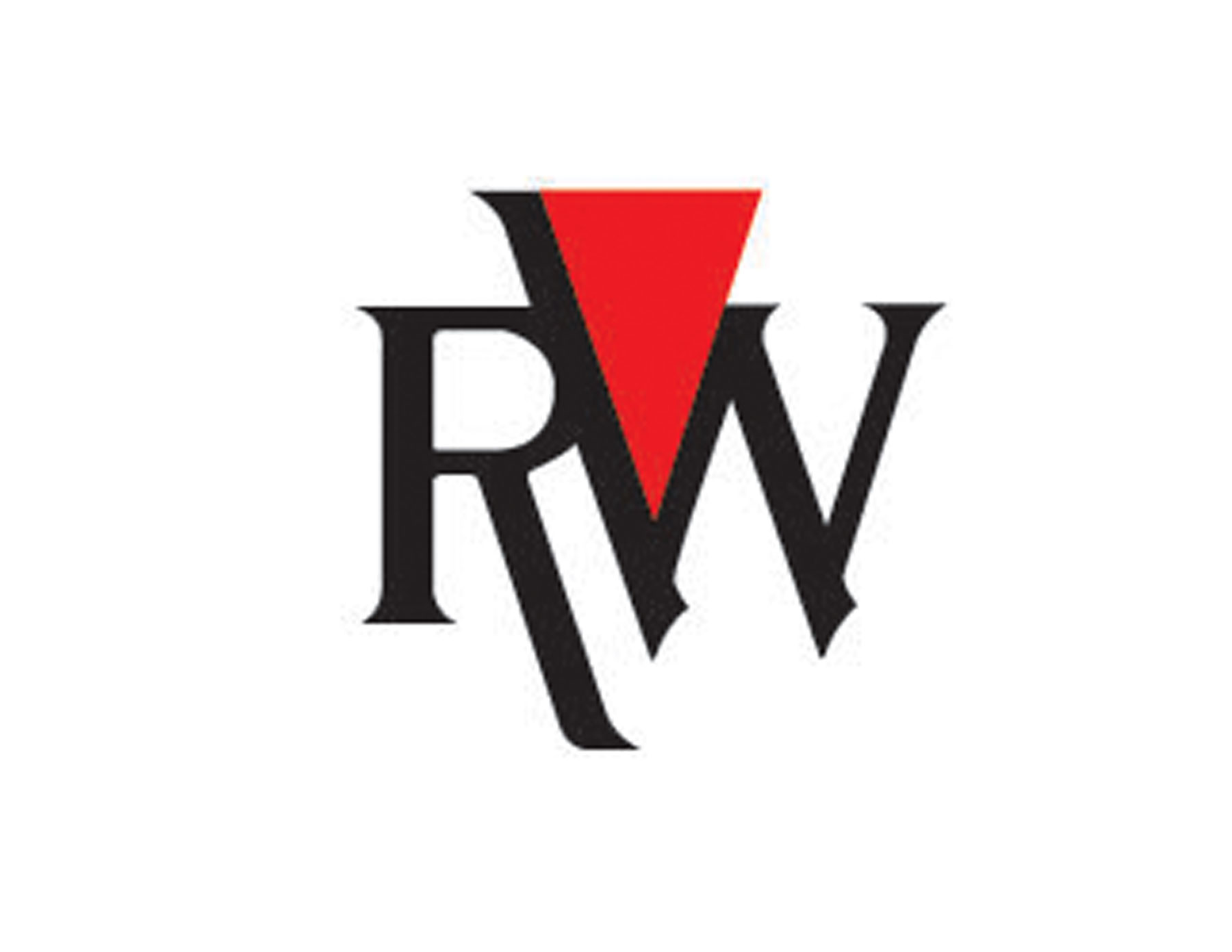 這是一款巧妙的RW結(jié)合后產(chǎn)生了V字母效果的商標(biāo)設(shè)計(jì)，創(chuàng)意簡(jiǎn)潔靈動(dòng)