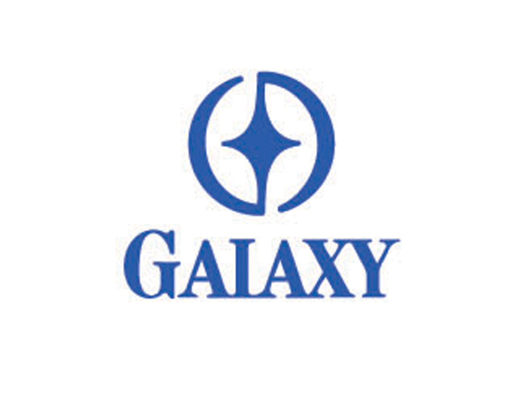 藍(lán)色的星形與字母GAIAXY品牌名稱結(jié)合設(shè)計(jì)